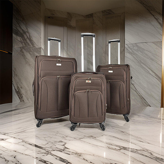 Premium 3-Piece Luggage Set Fabric Durable Stylish Spacious Travel Suitcases image 0