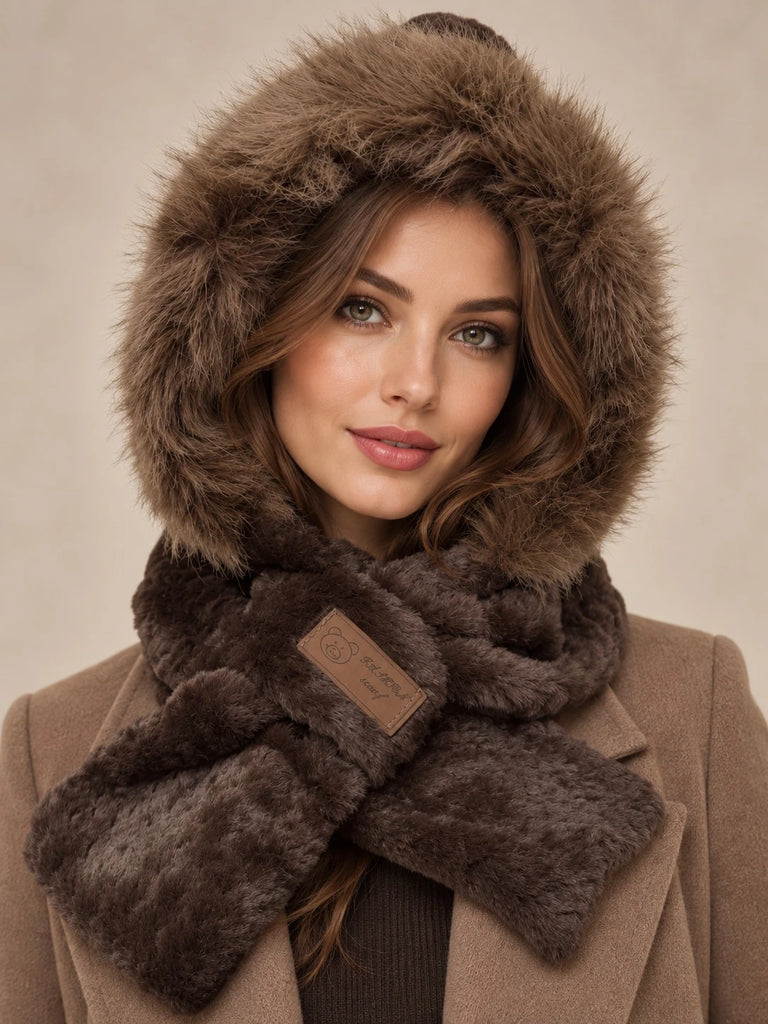 Ladies Hood Scarf And Gloves Set