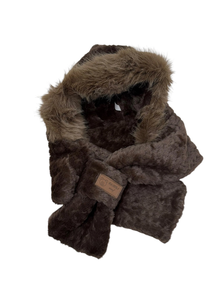 Ladies Hood Scarf And Gloves Set