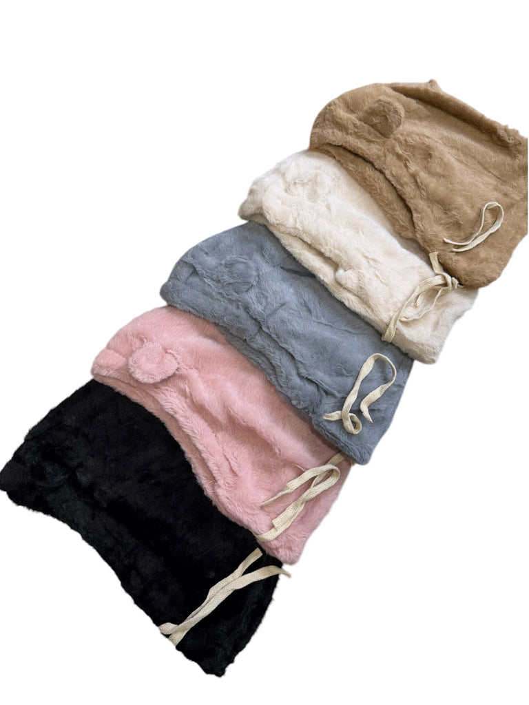 Kids Soft Fur Balaclava Snood Scarf Mask