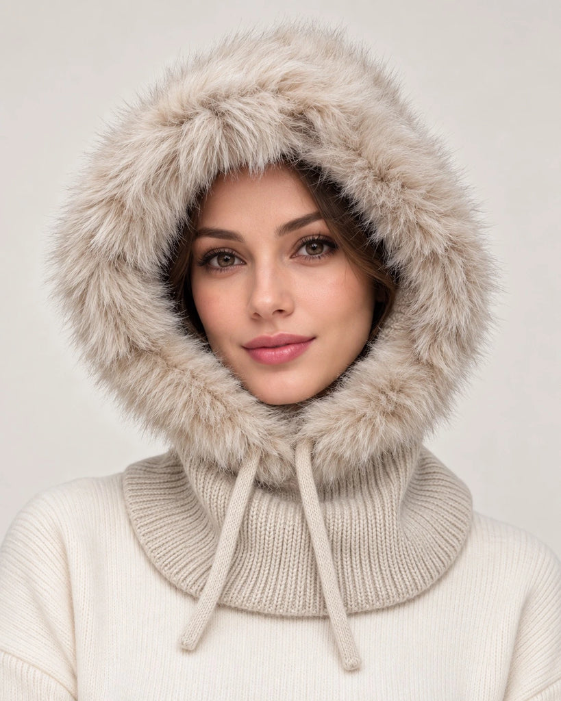 Ladies Fur Balaclava  Warm Hood Hat