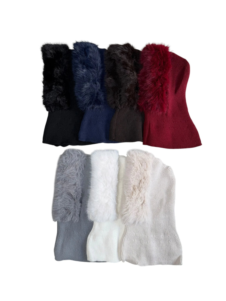 Ladies Fur Balaclava  Warm Hood Hat