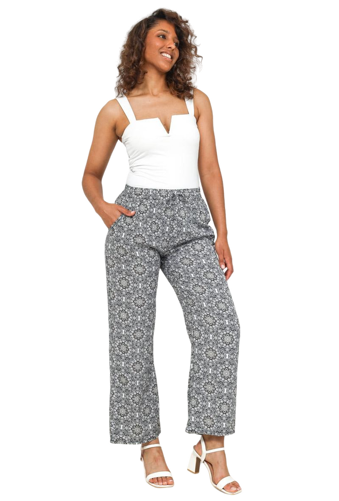 Plus Size Womens Printed Ladies Wide Leg Palazzo Trousers Pants Harem Pants image 0