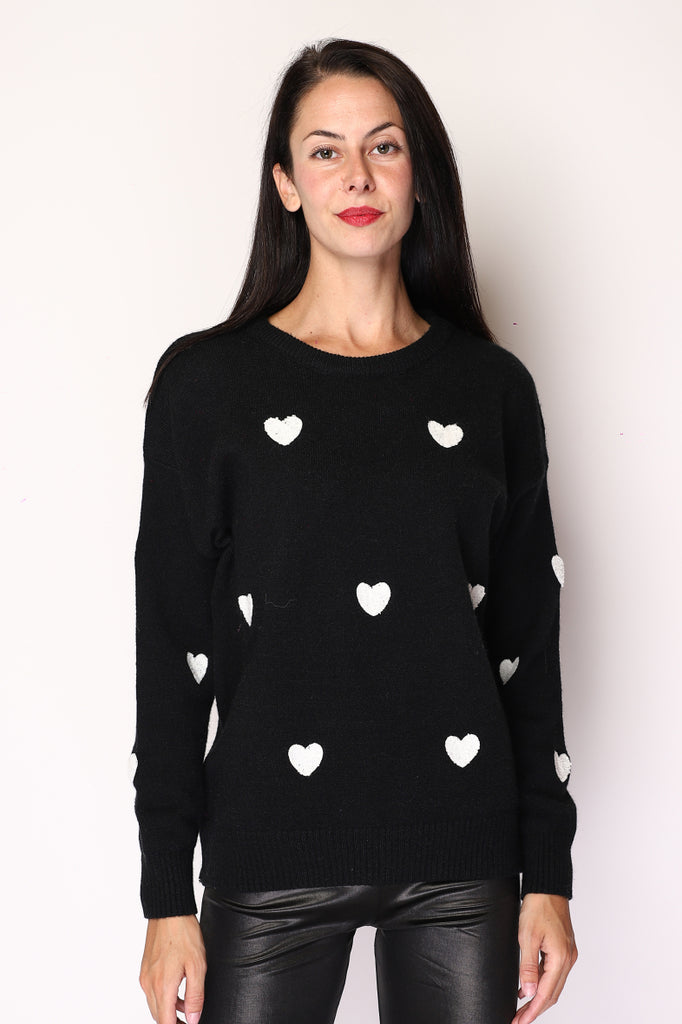 Women's Sweater Clouds Embroidered Hearts Comfortable Winter Warm Soft Jumpers image 2