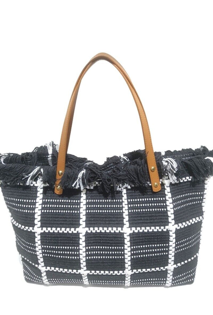 Women Cotton Tote Bag With Zipper Work Travel Shoulder Handbag image 0