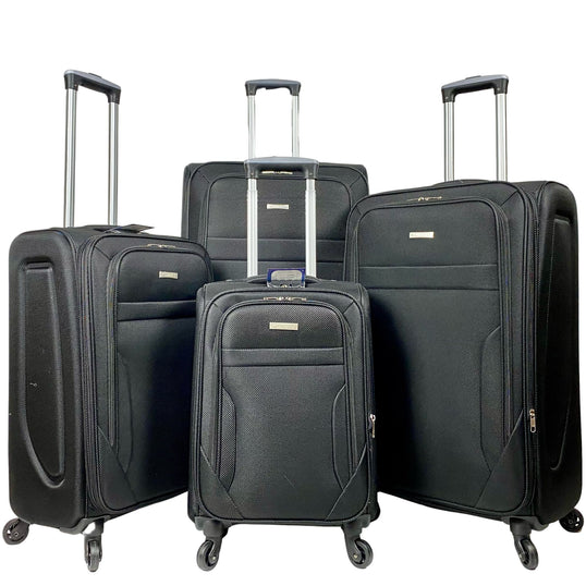 Set Of 4 Luggage Nylon Lightweight 4 Wheel Spinner Trolley Travel Bag Suitcase image 0