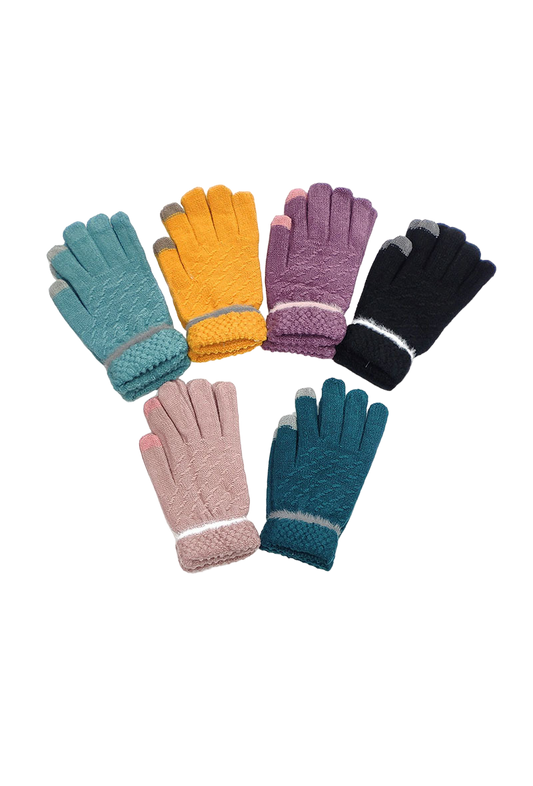 Ladies Touch Screen Fingertips Warm Winter Knitted Everyday Use Gloves image 0
