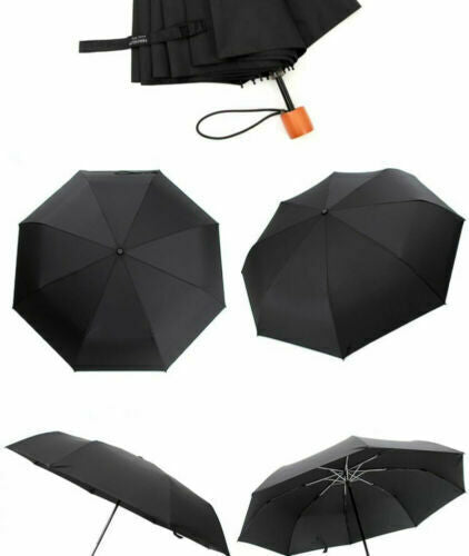 Lightweight Umbrella Men Women Black Mini Travel Compact Windproof Folding Broly image 0