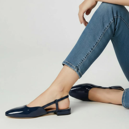 Womens Ballerinas Navy Sandals