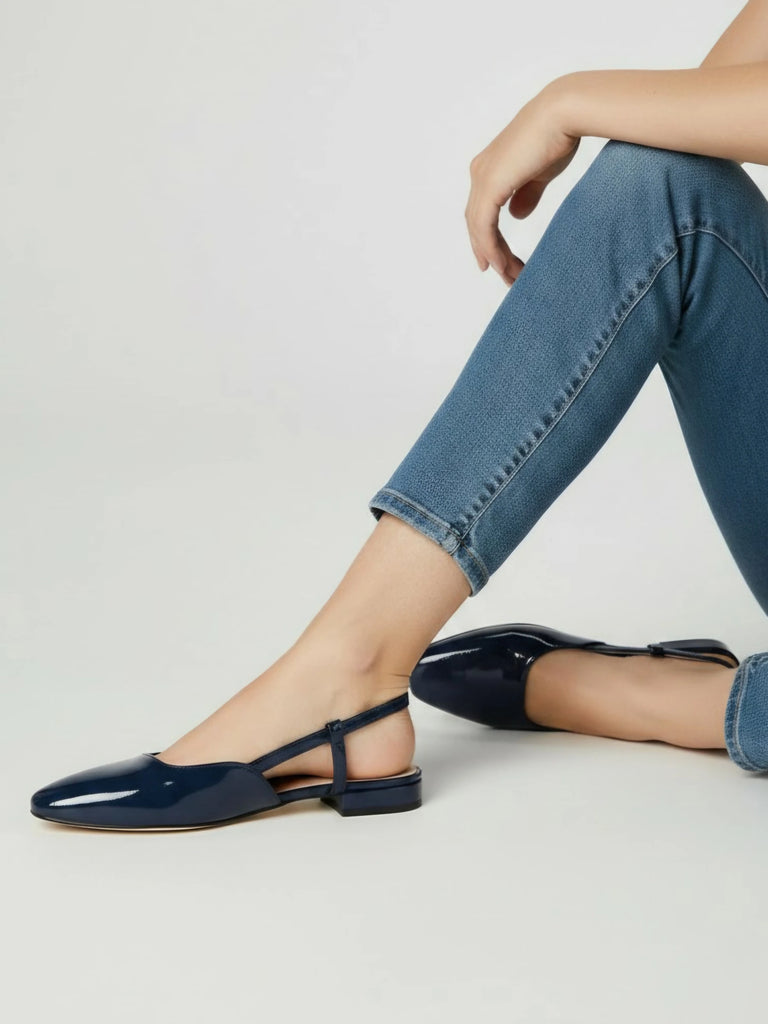 Womens Ballerinas Navy Sandals