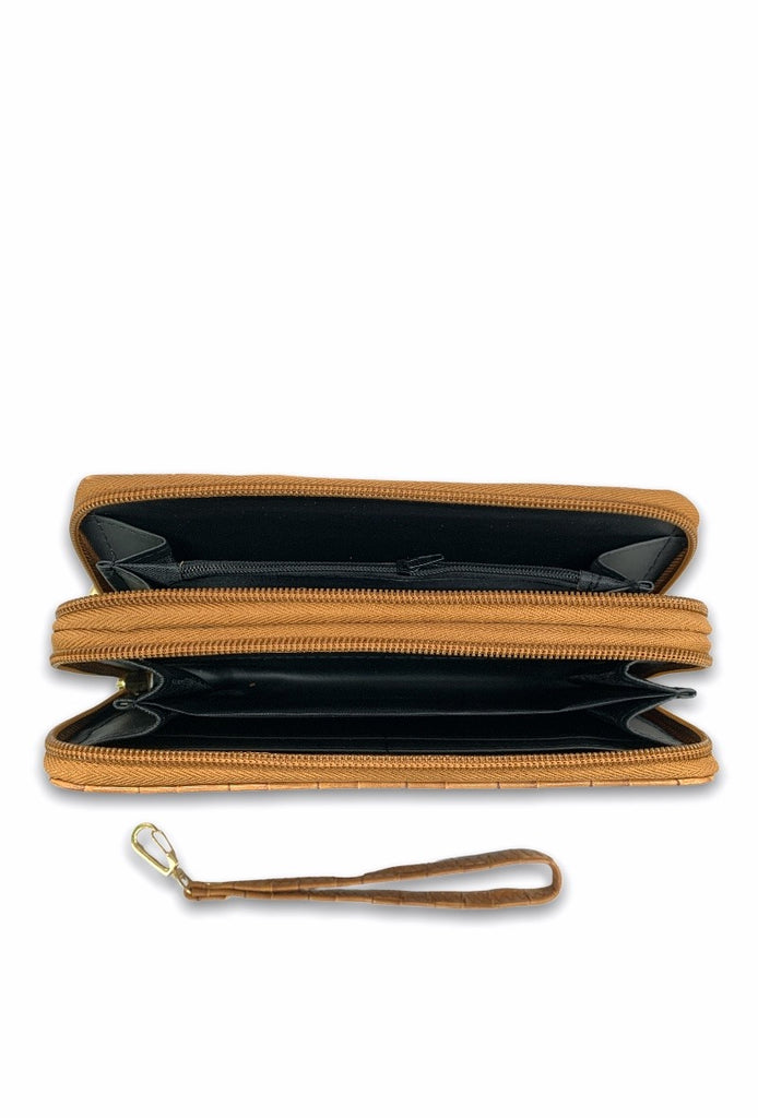 Womens Purse Double Zipped Multi Compartment Credit Card Coin Money Wallet Clutc image 4