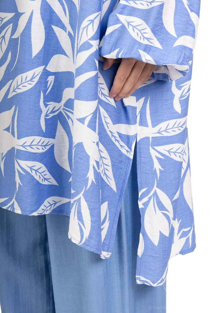 Womens Shirt Trouser Set Loungewear Work Travel Wear Printed Long Top Pants Set image 3