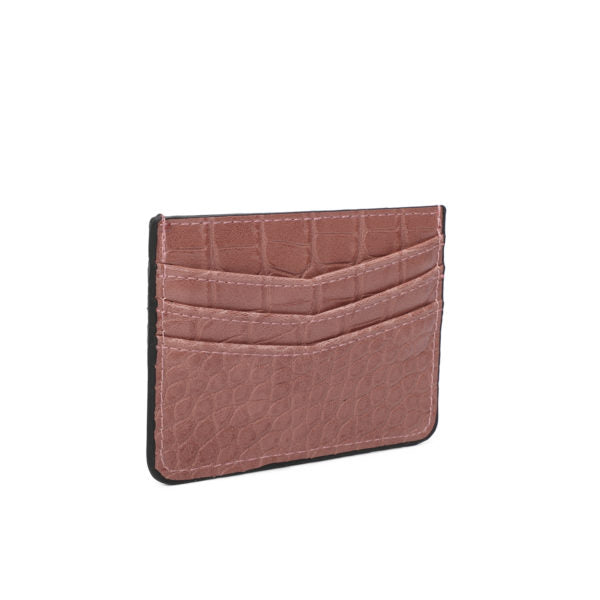 Unisex Leather Card Holder Crocodile Print Travel Outdoor Stylish Small Pouch image 13