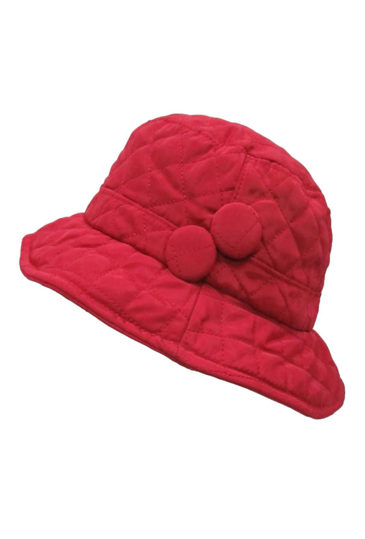 Ladies Thick Rain Hat Quilted Warm Winter Soft Windproof Bucket Hat image 0