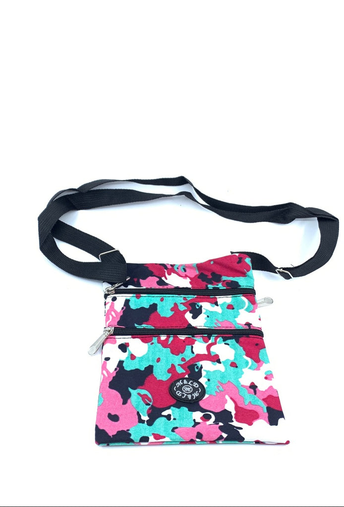 Ladies Floral Shoulder Crossbody Work Travel Waterproof Utility Multi Zips Bag image 5