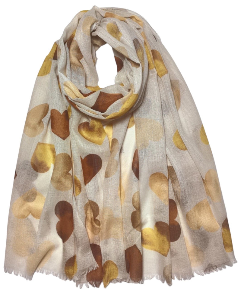 Ladies Heart Pattern Scarf Soft Printed Scarf Womens Neck Warmer Wrap Shawl image 2