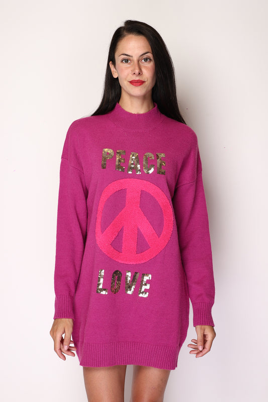 Women's Jumper PEACE & LOVE Round Neck Sweater Stylish Travel Outdoor Jumpers image 0