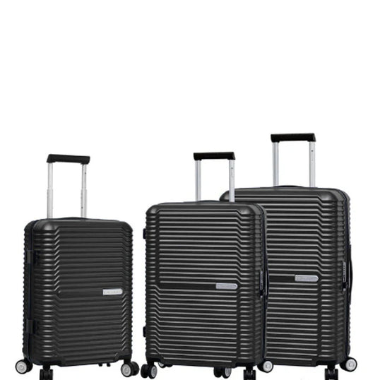 set of 3 100% PC suitcases black image 0