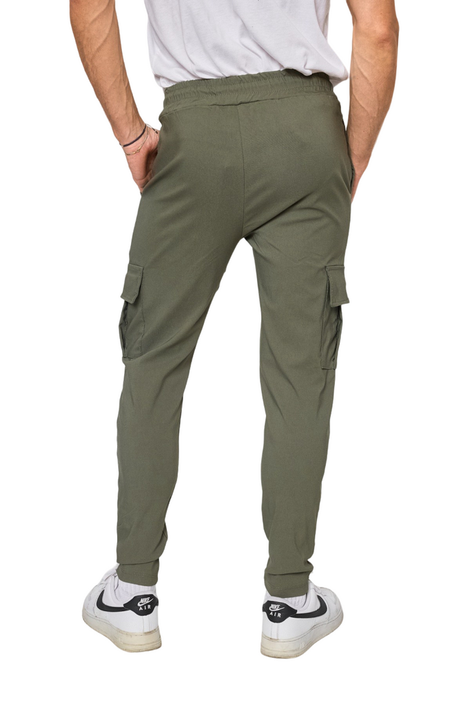 Men's Cargo Plain Trousers Knee Pocket Khaki Beige Stylish Jogging pants image 6