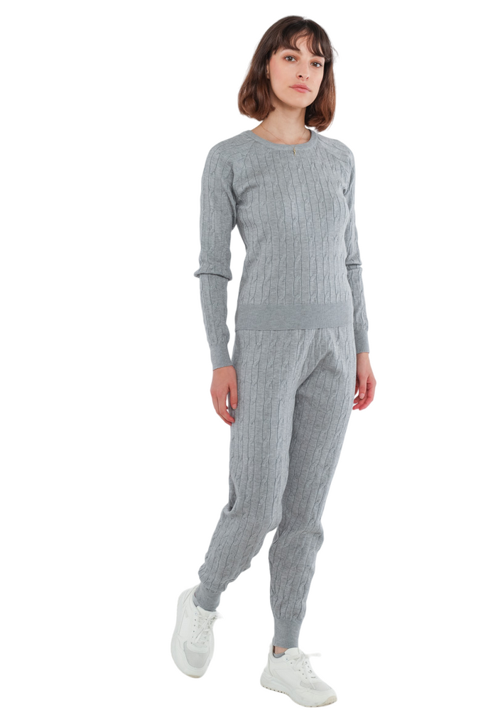 Ladies Sweater Leggings Set Bottom Top Jogging Set Tracksuit Leggings Warm Set image 2