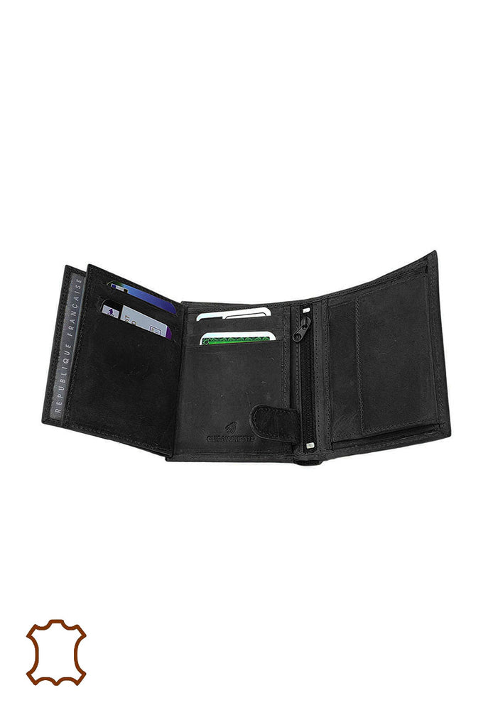 Men's Greased Leather Skull Design Wallet Comfortable Multi Pockets Wallets image 7