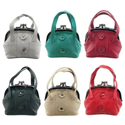 Women's Leather Coin Purse Money Clip Clasp Top Keys Cards Cash Purse Wallet Bag image 0