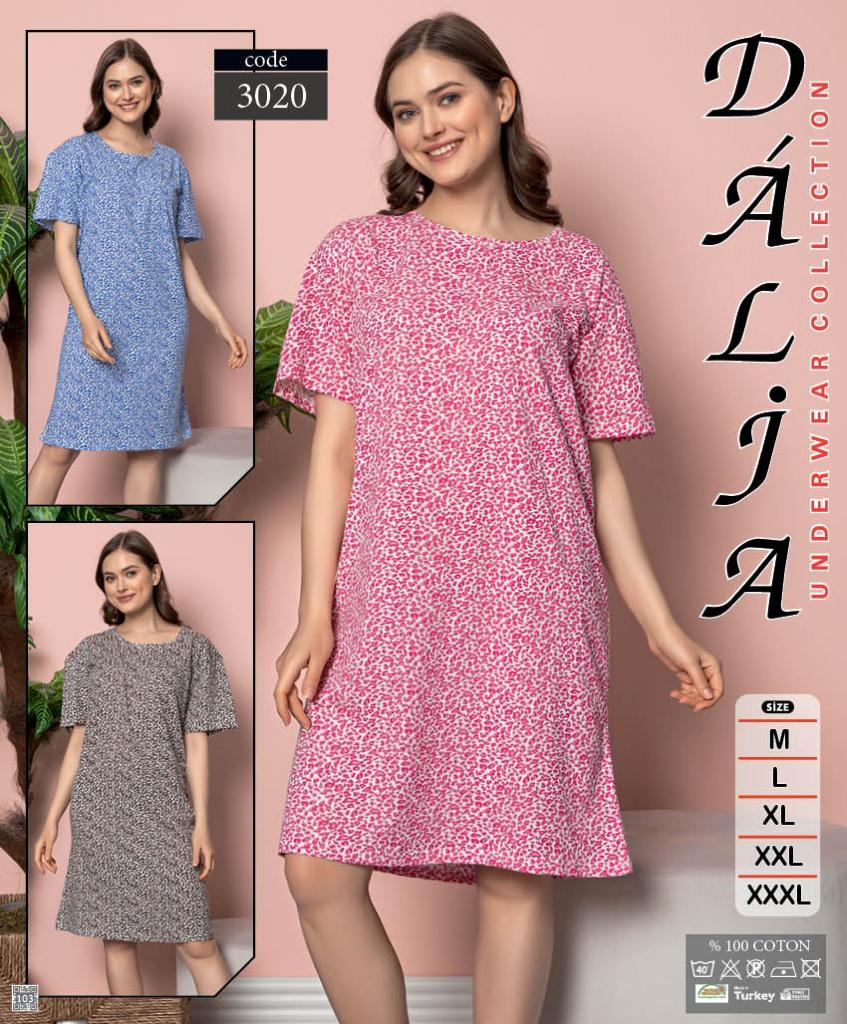 Women Nightwear Animal Print 100% Cotton Short Sleeve Long Nightdress M to XXXL image 0