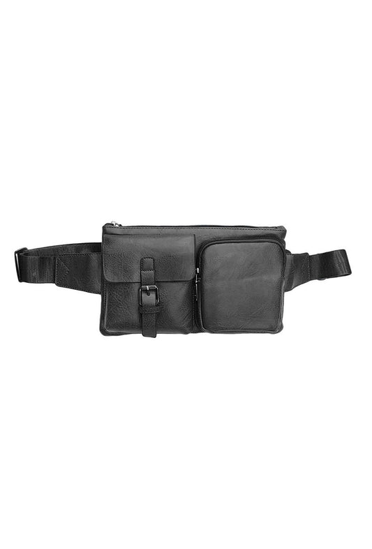 Double Pocket Flat Belt Bag Bumbag Waist Belt Pouch Work Office Holiday Travel image 0
