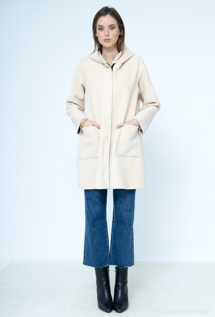Women's Coat Soft Long Zipped Coats With Pocket & Hood Stylish Soft Warm Coats image 0