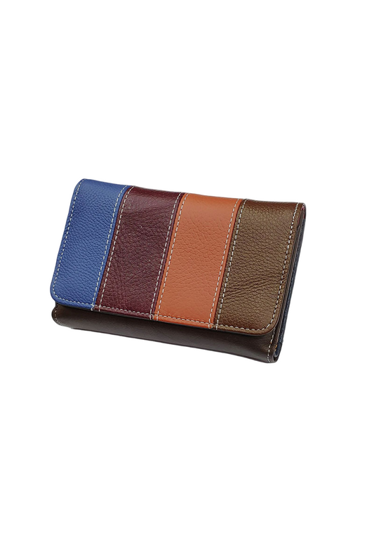 Women's Leather Patchwork Purse wallet Card Purse Multicolored Stylish Purse image 0