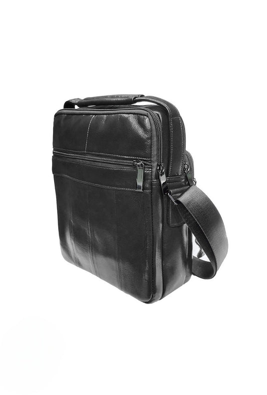 Men's Leather Shoulder Bag Handle Multi Pockets Stylish Outdoor Travel Bags image 1