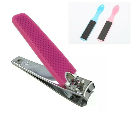 Nail Clippers Trimmer Nail Finger Cutter Nail File Set Manicure Pedicure 2pc Set image 0