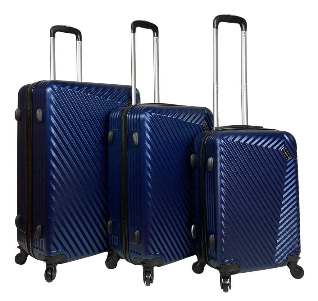 4 Wheels Luggage Travel Trolley Set Of 3 ABS Holiday Bags Lightweight Suitcase image 0