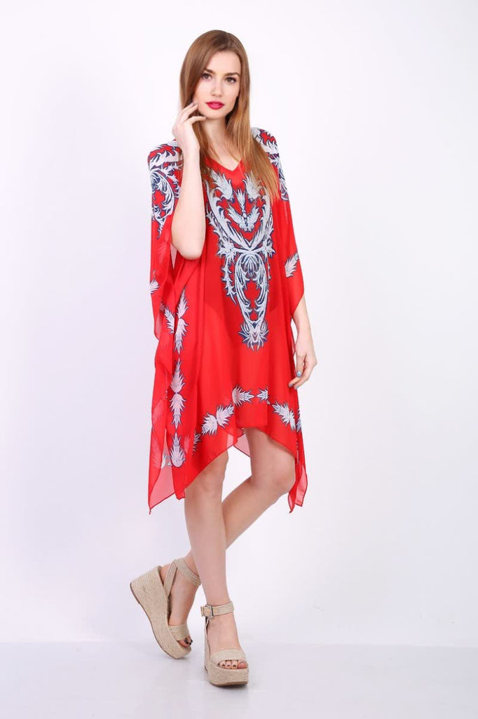 Printed poncho with rhinestones image 2