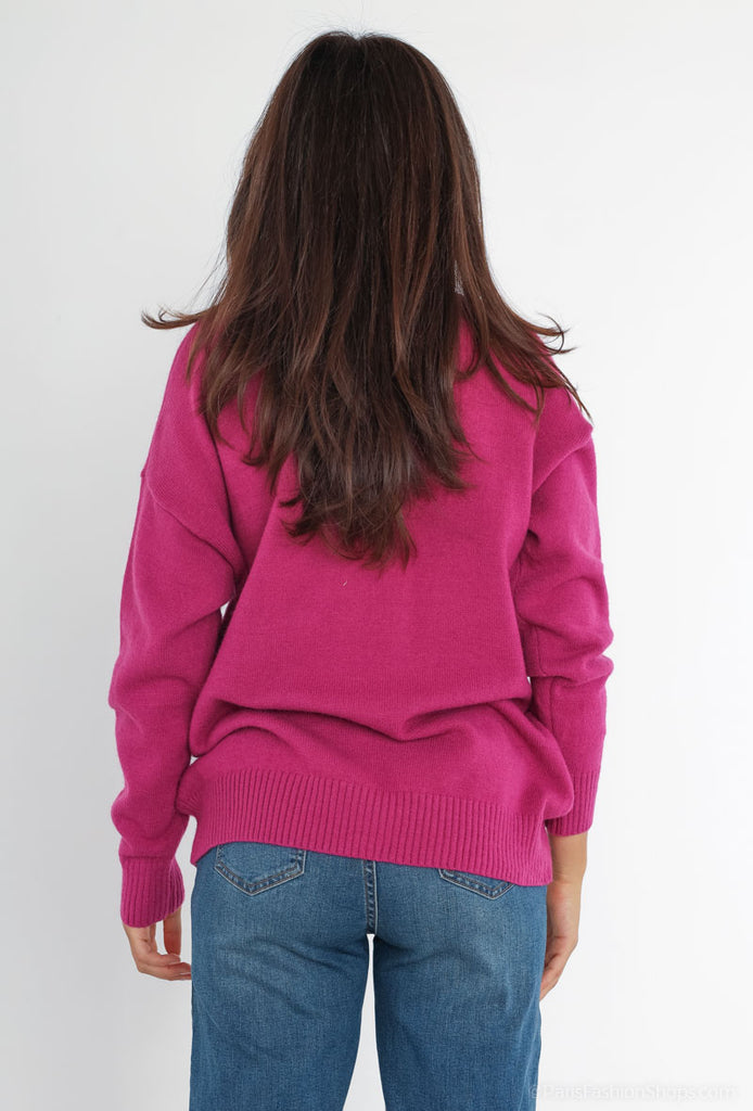 Ladies Plain Paris Stylish Winter Warm Sweater Paris Round Neck Tufted Sweater image 6