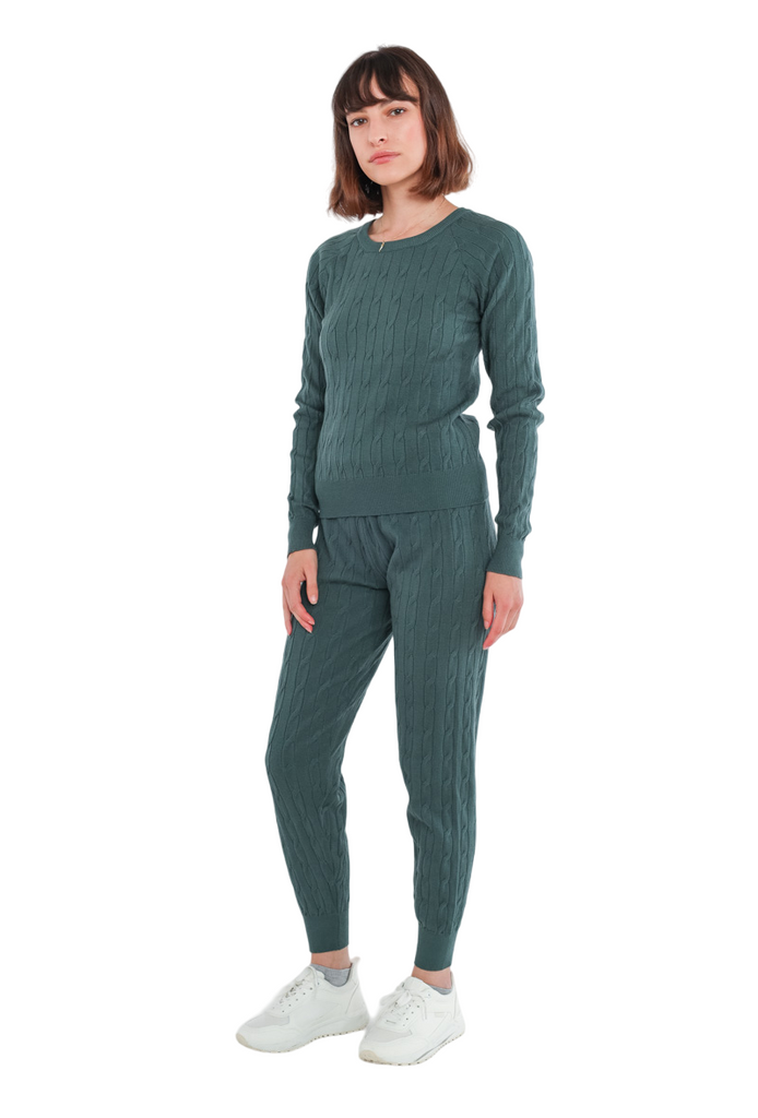 Ladies Sweater Leggings Set Bottom Top Jogging Set Tracksuit Leggings Warm Set image 5