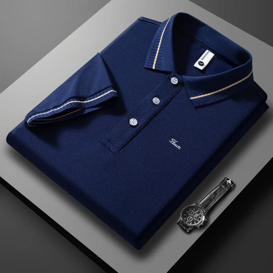 Men'S Solid Color Polo Shirt Short Sleeve Breathable Lapel T-Shirt Streetwear Sport Activities Casual Top