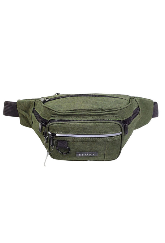 Mens Canvas Sports Bumbag Fanny Pack Festival Waist Bag Multi Pockets Banana Bag image 0