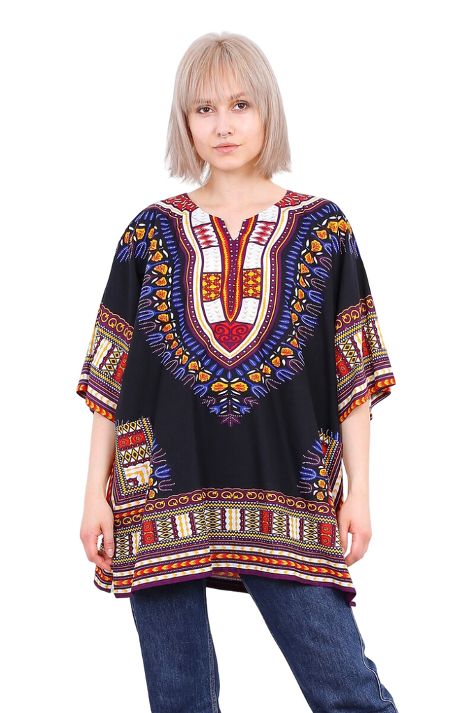 Womens Dress Cotton Kaftan Dress Summer Dashiki African Beach Tshirt Printed Top image 0