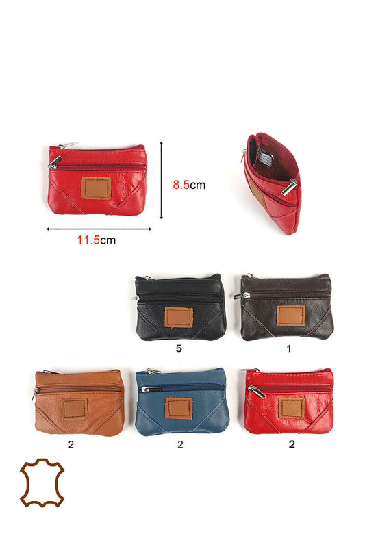 Leather Wallets Key Ring Ladies Purse Wallet Leather Coin Pouch Small Purse image 1