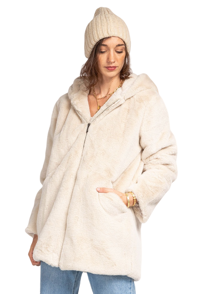 Women's Winter Long Faux Fur Coat With Hood Pocket Warm Stylish Coats image 3