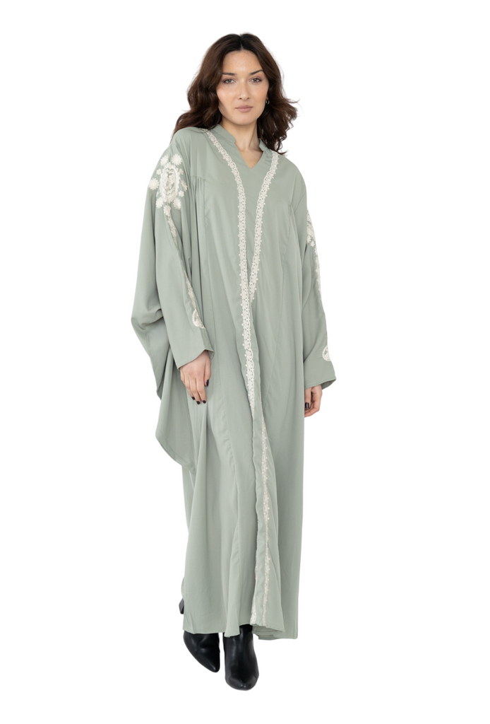 Women's Long Dress Kaftan Long sleeve embroidered abaya dress ladies long dress image 4