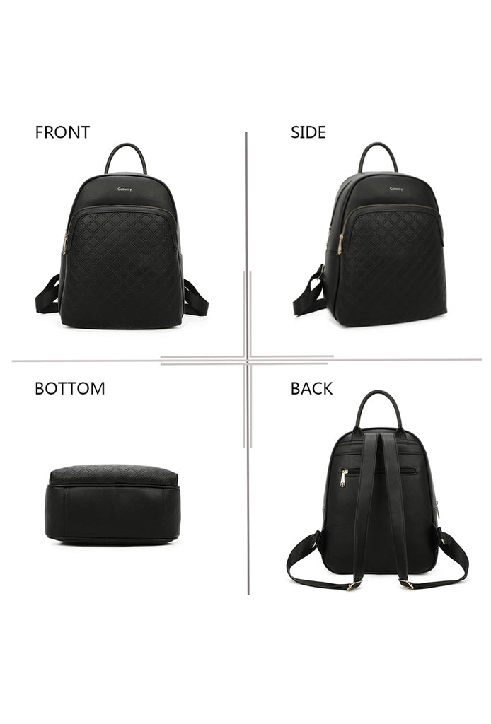 Ladies Stylish Backpack Quilted Pattern Zipper Pocket Elegant and Functional image 7
