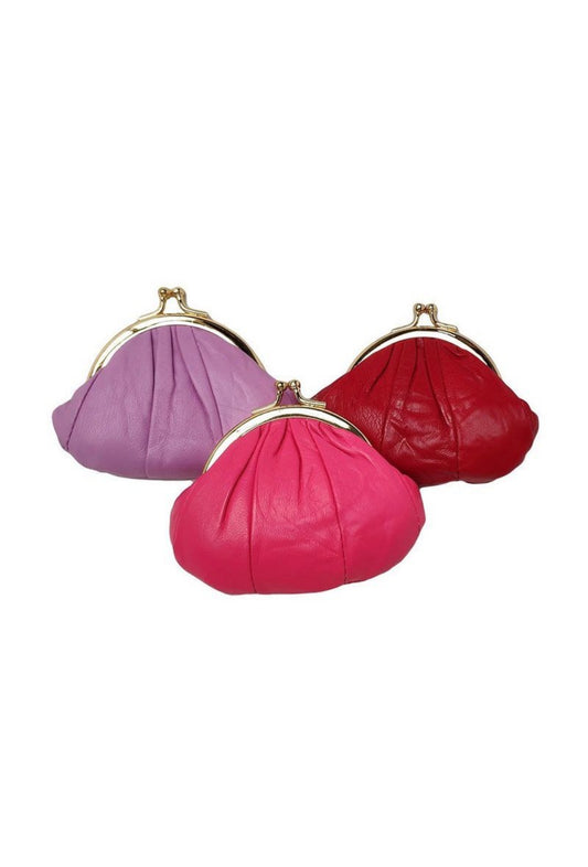 Ladies Mini Small Real Leather Coin Purse Wallet Cash Pouch Clutch Bag Top Clasp image 0