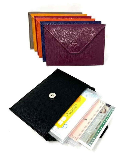 Unisex Cards Documents Holder Stylish Leather Look Pouch Multicoloured Wallets image 0