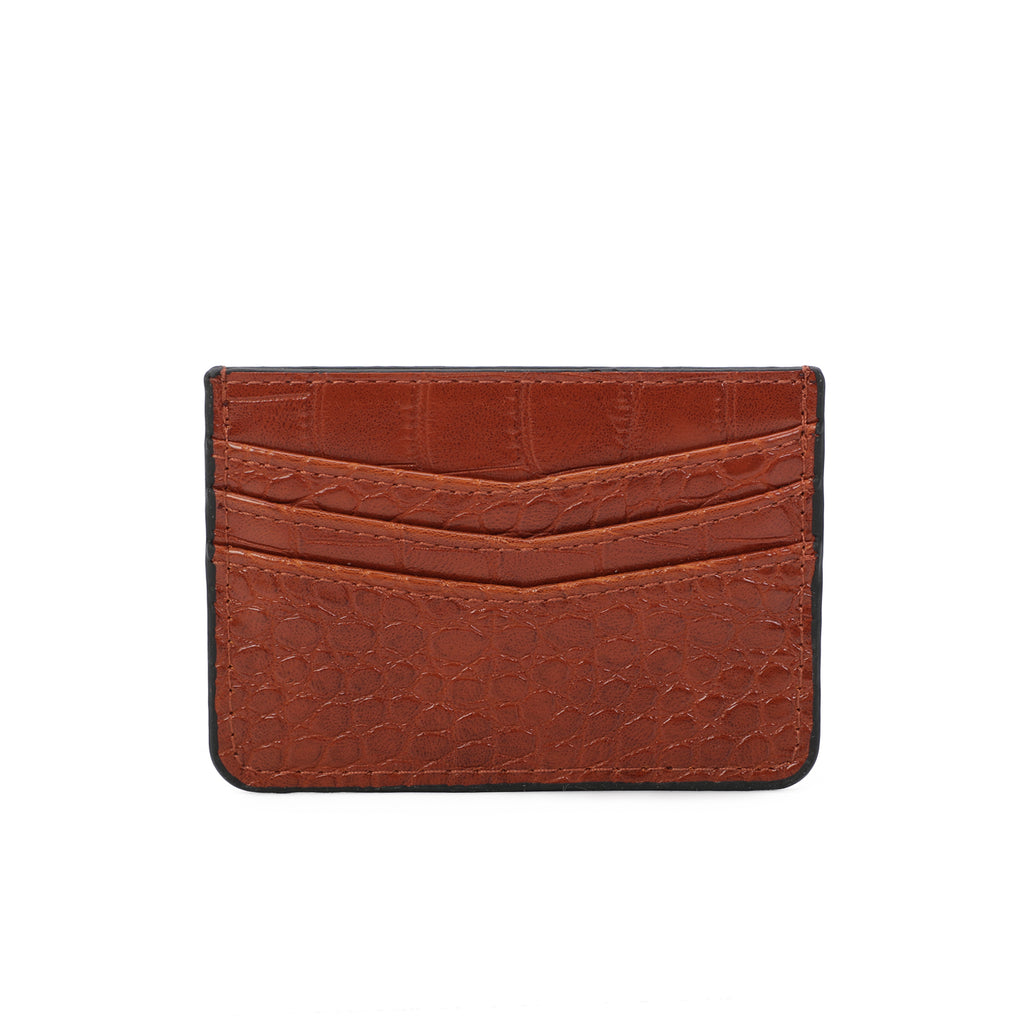Unisex Leather Card Holder Crocodile Print Travel Outdoor Stylish Small Pouch image 9