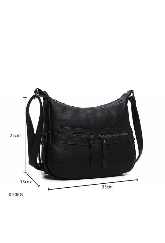 Ladies Organiser Handbag Long Shoulder Strap Bag Across Cross Body Compartments image 1