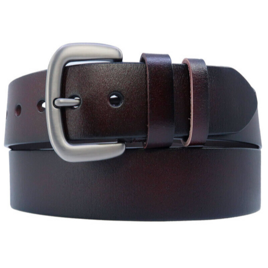 Men's Genuine Pure Leather Belts Black & Brown Trouser Jeans Belt with Buckle image 0