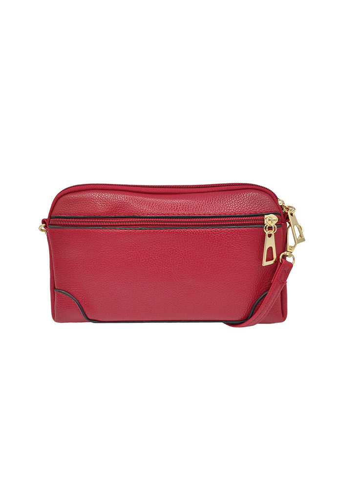 Women's Flat Handbag Pouch Lightweight Bag Office Work Travel Shoulder Bag Red image 1