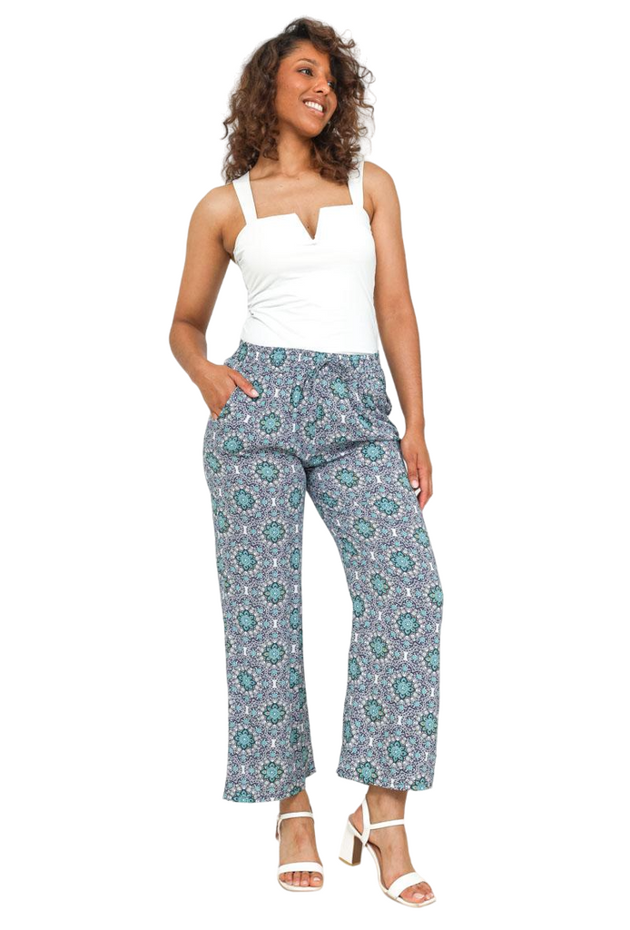 Plus Size Womens Printed Ladies Wide Leg Palazzo Trousers Pants Harem Pants image 4